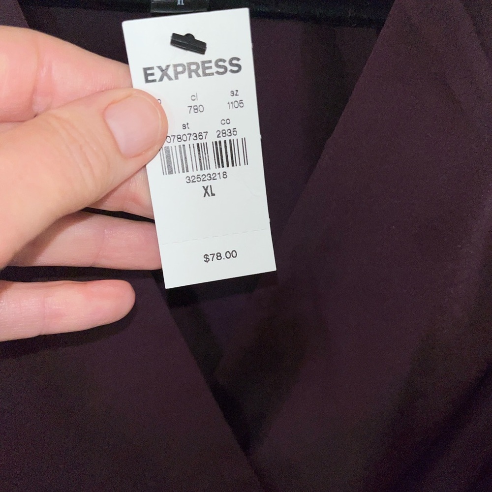 Express Long Sleeve Wrap Dress in Deep Burgundy - Picture 4 of 4